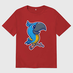 Футболка оверсайз мужская Попугайчик, цвет: красный