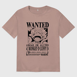 Футболка оверсайз мужская Листовка Луффи 5 гир йонко One Piece, цвет: пыльно-розовый