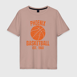 Футболка оверсайз мужская Phoenix basketball 1968, цвет: пыльно-розовый