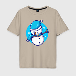 Мужская футболка оверсайз Dab snowman