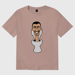 Футболка оверсайз мужская Skibidi Toilet mad, цвет: пыльно-розовый