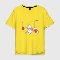 Футболка оверсайз мужская Котик-подарок, цвет: желтый