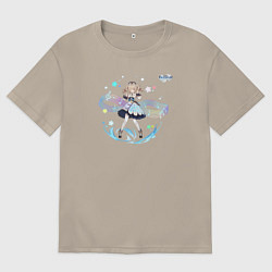Футболка оверсайз мужская Барбара из Геншин Импакт, цвет: миндальный