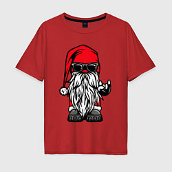 Мужская футболка оверсайз Санта Клаус - гном