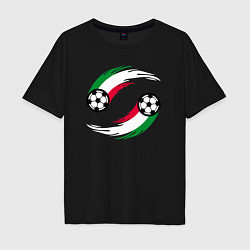 Футболка оверсайз мужская Итальянские мячи, цвет: черный