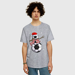 Футболка оверсайз мужская Soccer snowman, цвет: меланж — фото 2