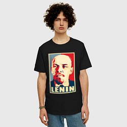 Футболка оверсайз мужская Владимир Ильич Ленин, цвет: черный — фото 2