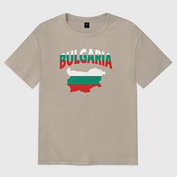 Футболка оверсайз мужская Болгария, цвет: миндальный
