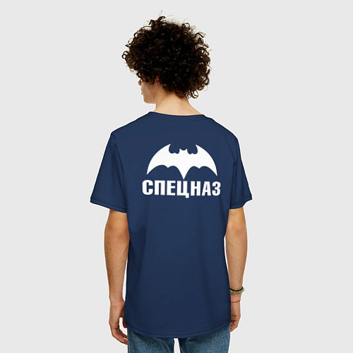 Мужская футболка оверсайз Разведка - спецназ ГРУ / Тёмно-синий – фото 4