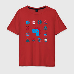 Мужская футболка оверсайз Китайский дракон и новогодние символы