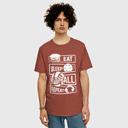 Футболка оверсайз мужская Волейбольный день, цвет: кирпичный — фото 2