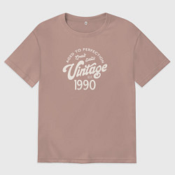 Футболка оверсайз мужская 1990 год - выдержанный до совершенства, цвет: пыльно-розовый