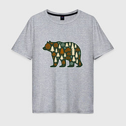 Мужская футболка оверсайз Медведь и тайга