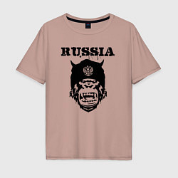 Футболка оверсайз мужская Russian gorilla, цвет: пыльно-розовый