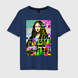 Мужская футболка оверсайз Mona Lisa - mosaic pop art