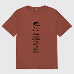 Футболка оверсайз мужская Depeche Mode - Never again, цвет: кирпичный