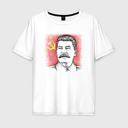 Мужская футболка оверсайз Сталин с флагом СССР