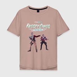 Футболка оверсайз мужская Frosty Chaos - Standoff 2, цвет: пыльно-розовый