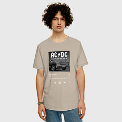 Футболка оверсайз мужская Back in black - AC DC, цвет: миндальный — фото 2