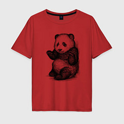 Футболка оверсайз мужская Детеныш панды, цвет: красный