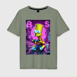 Мужская футболка оверсайз Bart Simpson - cool gamer