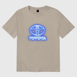 Футболка оверсайз мужская Toyota neon, цвет: миндальный