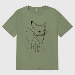 Футболка оверсайз мужская Добрый лисенок, цвет: авокадо