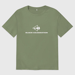 Футболка оверсайз мужская Depeche Mode - Black Celebration logos, цвет: авокадо