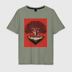 Футболка оверсайз мужская Love tree, цвет: авокадо