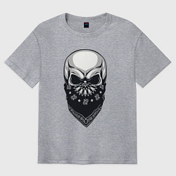 Футболка оверсайз мужская Gangster skull, цвет: меланж