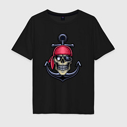 Футболка оверсайз мужская Мёртвый пират, цвет: черный