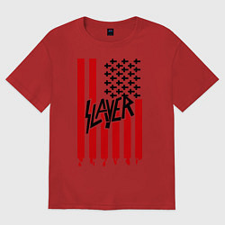 Футболка оверсайз мужская Slayer Flag, цвет: красный