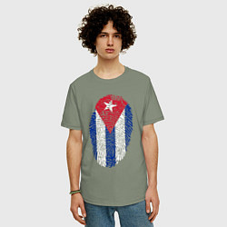 Футболка оверсайз мужская Куба отпечаток, цвет: авокадо — фото 2