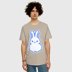 Футболка оверсайз мужская White bunny, цвет: миндальный — фото 2