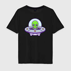 Мужская футболка оверсайз Green alien