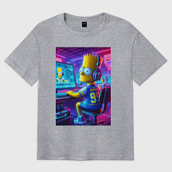 Футболка оверсайз мужская Bart Simpson - esports, цвет: меланж