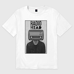 Футболка оверсайз мужская Radiohead human, цвет: белый