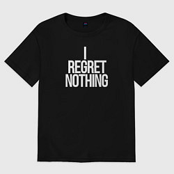 Футболка оверсайз мужская Postal I regret nothing, цвет: черный