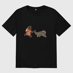 Мужская футболка оверсайз Lethal Company: Chasing Fugu