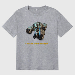 Футболка оверсайз мужская Танк Мамонт ГСБ, цвет: меланж