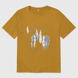 Футболка оверсайз мужская Сушеная рыба, цвет: горчичный