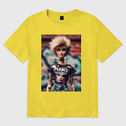 Мужская футболка оверсайз Punks not dead - Barbie ai art