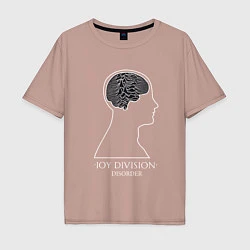 Футболка оверсайз мужская Joy Division - Disorder, цвет: пыльно-розовый