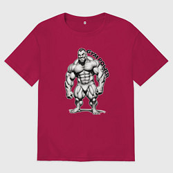 Футболка оверсайз мужская Gym power сила зала, цвет: маджента