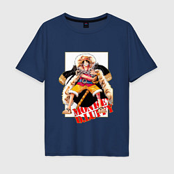 Футболка оверсайз мужская Луффи из аниме и манги One Piece, цвет: тёмно-синий