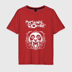 Футболка оверсайз мужская My Chemical Romance rock panda, цвет: красный