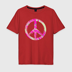 Футболка оверсайз мужская Pink peace, цвет: красный