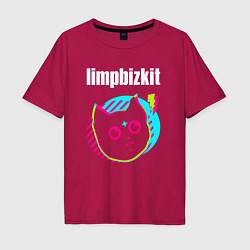 Мужская футболка оверсайз Limp Bizkit rock star cat