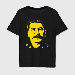 Футболка оверсайз мужская Yellow Stalin, цвет: черный