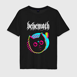 Футболка оверсайз мужская Behemoth rock star cat, цвет: черный